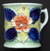 Jelzés nélküli porcelán bögre domború virág mintával 9cm