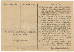 1946. Pénztárjegy 10.000Adópengő 3db, látványos lemezhibákkal, elcsúszott nyomási és vágási hibákkal...