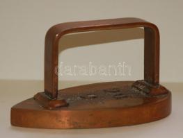 Régi réz úti vasaló 6 DG jelzéssel / Vintage travel iron 18cm