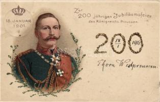 Prussia Royal anniversary, Wilhelm II litho (EB)