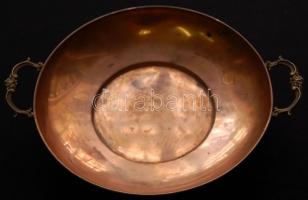 Réz, füles tál /
Copper plate d: 25cm