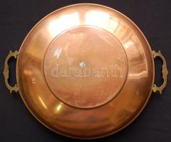 Réz, füles tál /
Copper plate d: 25cm