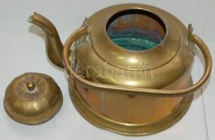 Nagy réz teáskanna /
Big copper tea pot 30cm, d: 22cm