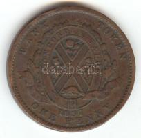 Nagy Britannia / Alsó Kanada brit provincia 1837. 1p Bank zseton T:3 Great Briatin / Lower Canada province 1837. 1 Penny Bank Token C:F