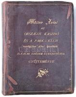 1906 Müller Antal az Országos Kaszinó és a Park klub vendéglőse által készített alkalmi ebédek étrendjének gyűjteménye 115 kézzel beírt oldalon. Minden oldal egy külön ebéd menüsora az ebéd dátumával a rendelők neveivel. A vendégek között megtalálható a magyar politikai és gazdasági elit szinte egésze. Rendkívül érdekes anyag. Aranyozott egyedi egészbőr-kötéses könyv 20x25 cm