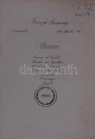 1906 Müller Antal az Országos Kaszinó és a Park klub vendéglőse által készített alkalmi ebédek étren...