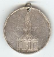 Német 3. Birodalom 1934J 5M Ag "Garnisonkirche" előlap lecsiszolva és monogram belegravíro...
