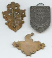 3db nagyon szép régi kitűző/medál, egyik osztrák turista medál, kerékpáros kitűző (tű letört) szign....