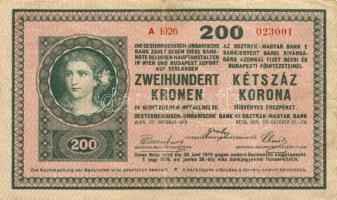 1918. 200K "hullámos/fehér hátlap" T:III