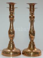 1 pár réz gyertyatartó / A pair of copper candlestick 23cm