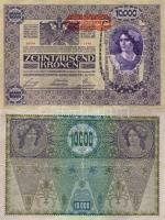 Ausztria 1918. 10000K "Deutschösterreich" piros fny. 2db T:II