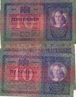 1904. 10K 4db benne lila felülbélyegzés T:II-