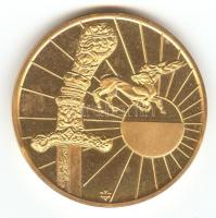 1993. "Magyarok népvándorlása és honfoglalása - Attila" aranyozott emlékérem (42mm) T:PP C...