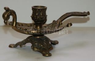 Páva formájú füles réz gyertyatartó / Peacock shaped candle holder 22cm