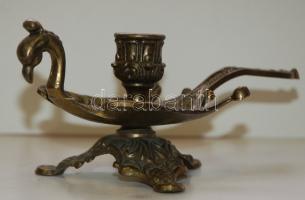 Páva formájú füles réz gyertyatartó /
Peacock shaped candle holder 22cm