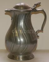 Jelzett fedeles ón kancsó / Tin pitcher with cover 20cm