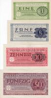 D.Reich 1944. "Wehrmacht/Német véderő bankjegyei" teljes sor! 1,5,10,50RM T:II