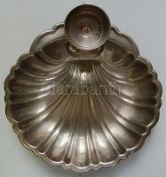 Kagyló formájú fém kínáló tál szószos edénykével / Shell shaped plate with small sauce bowl d: 27cm