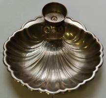 Kagyló formájú fém kínáló tál szószos edénykével /
Shell shaped plate with small sauce bowl d: 27cm
