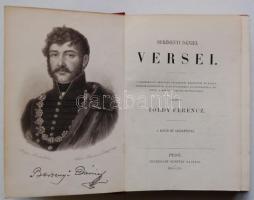 Berzsenyi Dániel versei. Kiadta Toldy Ferencz. A költő hű arczképével. Pest, 1860. Heckenast Gusztáv...