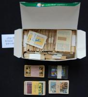 1.708db külföldi gyufacímke kötegelve dobozban