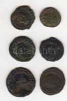 Róma/Császárság 6db klf. kisbronz T:3/3-