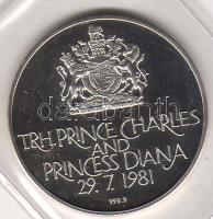 Nagy-Britannia 1981. "TRH. Prince Charles and Princess Diana" ezüst emlékérem 14,81g T:PP