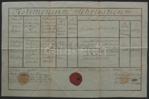 1832  2db Szekszárdi főiskolai bizonyítvány pecséttel