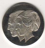 Nagy-Britannia 1973. "Princess Anna-Mark Phillips" ezüst emlékérem 14,81g T:PP