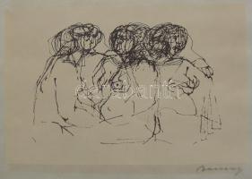 Barcsay Jenő (1900-1988): Hölgyek, szitanyomat, jelzett 24x35cm