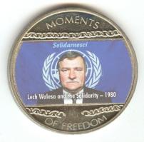 Libéria 2004. 10$ "Szabadság pillanatai-Lech Walesa és a Szolidaritás 1980." multicolor T:PP Liberia 2004. 10 Dollars "Moments of Freedom-Lech Walesa and the Solidarity 1980." multicolor C:PP
