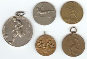 1920-as évek 5db különféle sport díjérem különféle sportágakban, köztük szignózottak: Huguenin, Arkanzas Bpest, Lauer Nürnberg, Berán/S.G.A T:2,3