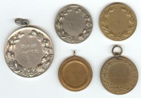 1920-as évek 5db különféle sport díjérem különféle sportágakban, köztük szignózottak: Huguenin, Arka...