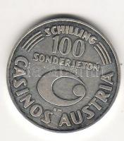 Ausztria "Erzsébet királynő" 100Sch casino zseton ezüst 10,09g T:PP
