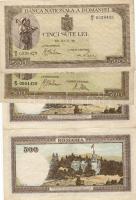 Románia 1940-43. 500L 4db klf kiadási dátum T:II/III