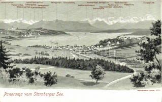 Starnberger See, panorama of the mountains