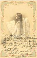 Christmas, angel, litho