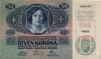 1914. 50K (5x) egymás utáni és egymáshoz közeli sorszámok T:I-