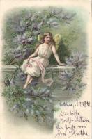 Christmas, angel, litho