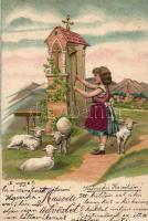 Easter Emb. litho silk card