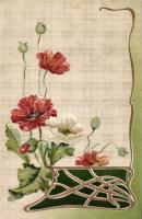 Flowers, Art Nouveau Emb. litho (Rb)