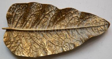 Levél formájú réz hamutál 10x19cm