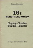 1949 Magyar Államvasútak: 16f. menetrendkönyv