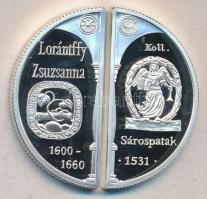 2000. 2000Ft Ag (2x) 2db félkör alakú "Lórántffy Zsuzsanna / Sárospatak" T:PP Csak 3000db!