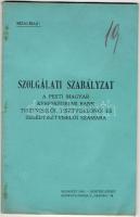 1918 Szolgálati szebályzat a pesti magyar kereskedelmi bank tisztviselői számára; Kertész József nyomdája