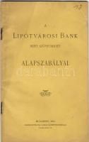 1898 A Lipótvárosi Bank alapszabályai; Markovits és Garai nyomdája