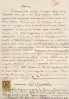 1927 Gépészmérnöki oklevél közjegyző által hitelesített másolata 10 000 Koronás okmánybélyeggel