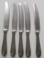 Antik orosz ezüst (Ag) nem teljes evőeszközkészlet, kések nélkül 980gr + kések 330gr ezüst súly