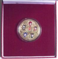 Kína 2008. "A Pekingi Olimpia kabala figurái -The Fuwa" aranyozott multicolor Cu emlékérem...