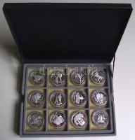 Uganda 2006. 2000Sh Ag (24x) "Futball hírességei" komplett sorozat éremtartó kazettában ta...